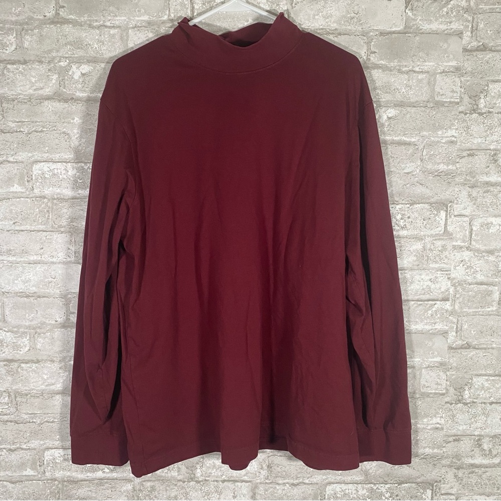 L.L bean Burgundy Long Sleeve Turtleneck men’s size large outdoor classic